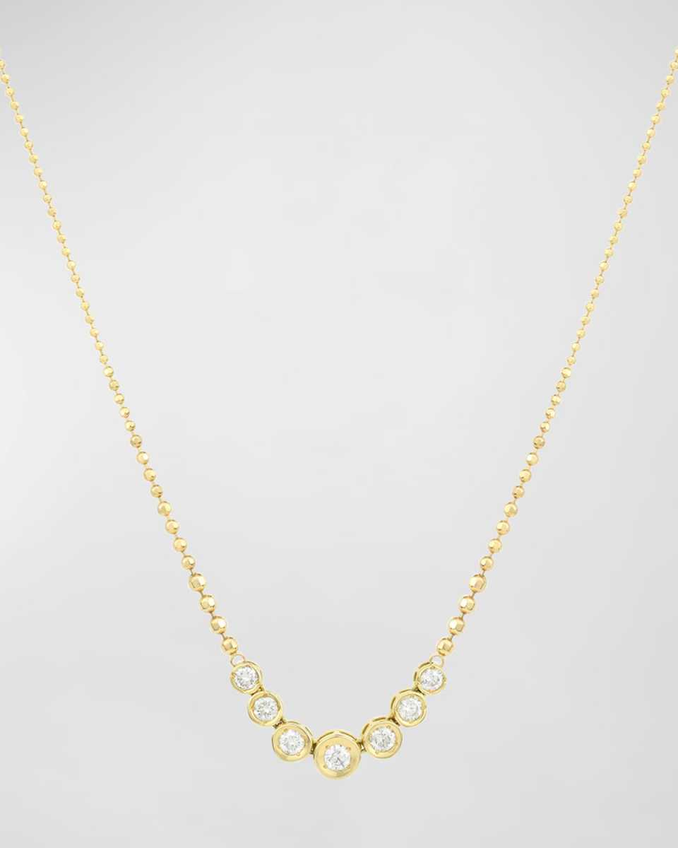 18k Yellow Gold Bezel Diamond Necklace